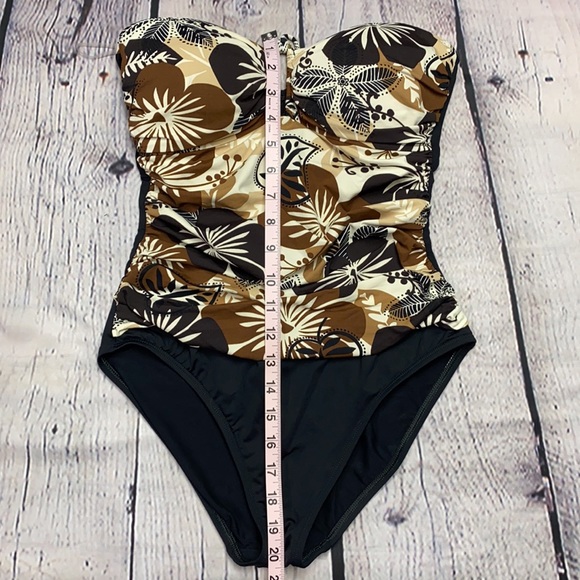 LA BLANCA Black/Brown/Cream 1pc Swimsuit Size: 8 - Picture 13 of 17